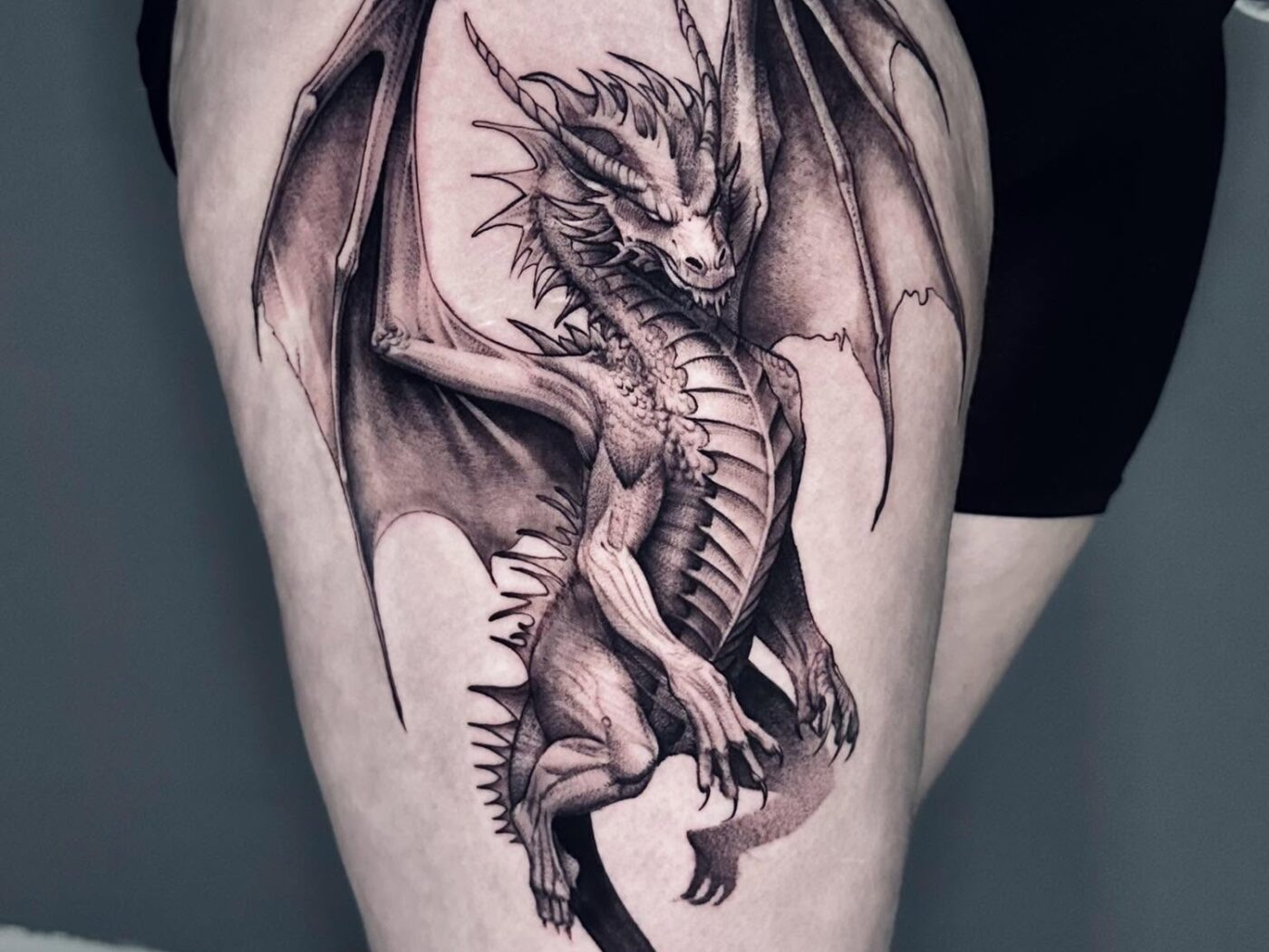 Blackwork tattoo by Hypnotic Art Tattoo Studio, Milton Keynes