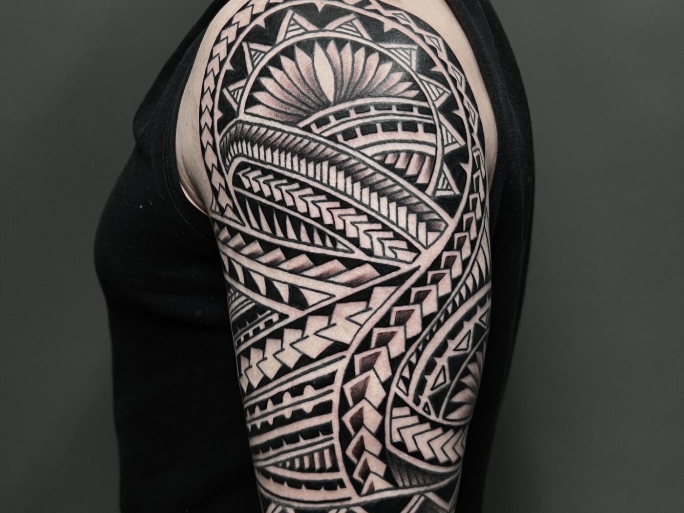 Blackwork tattoo by Hypnotic Art Tattoo Studio, Milton Keynes
