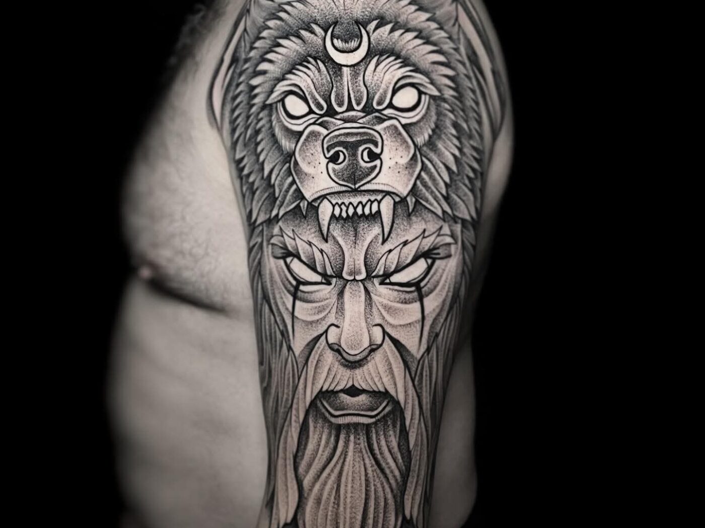 Blackwork tattoo by Hypnotic Art Tattoo Studio, Milton Keynes