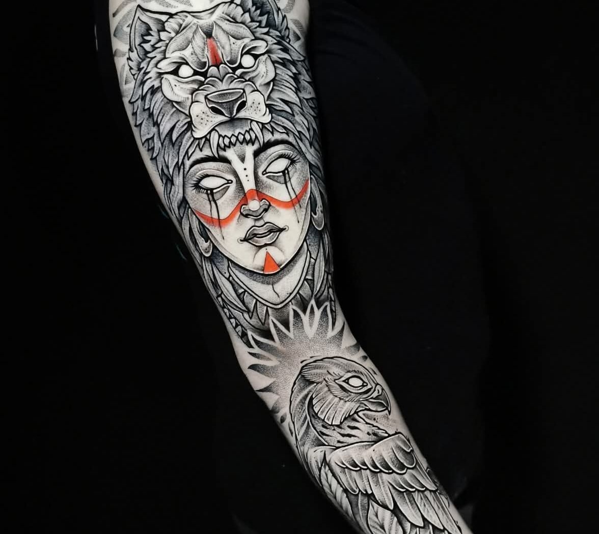 Blackwork tattoo by Hypnotic Art Tattoo Studio, Milton Keynes