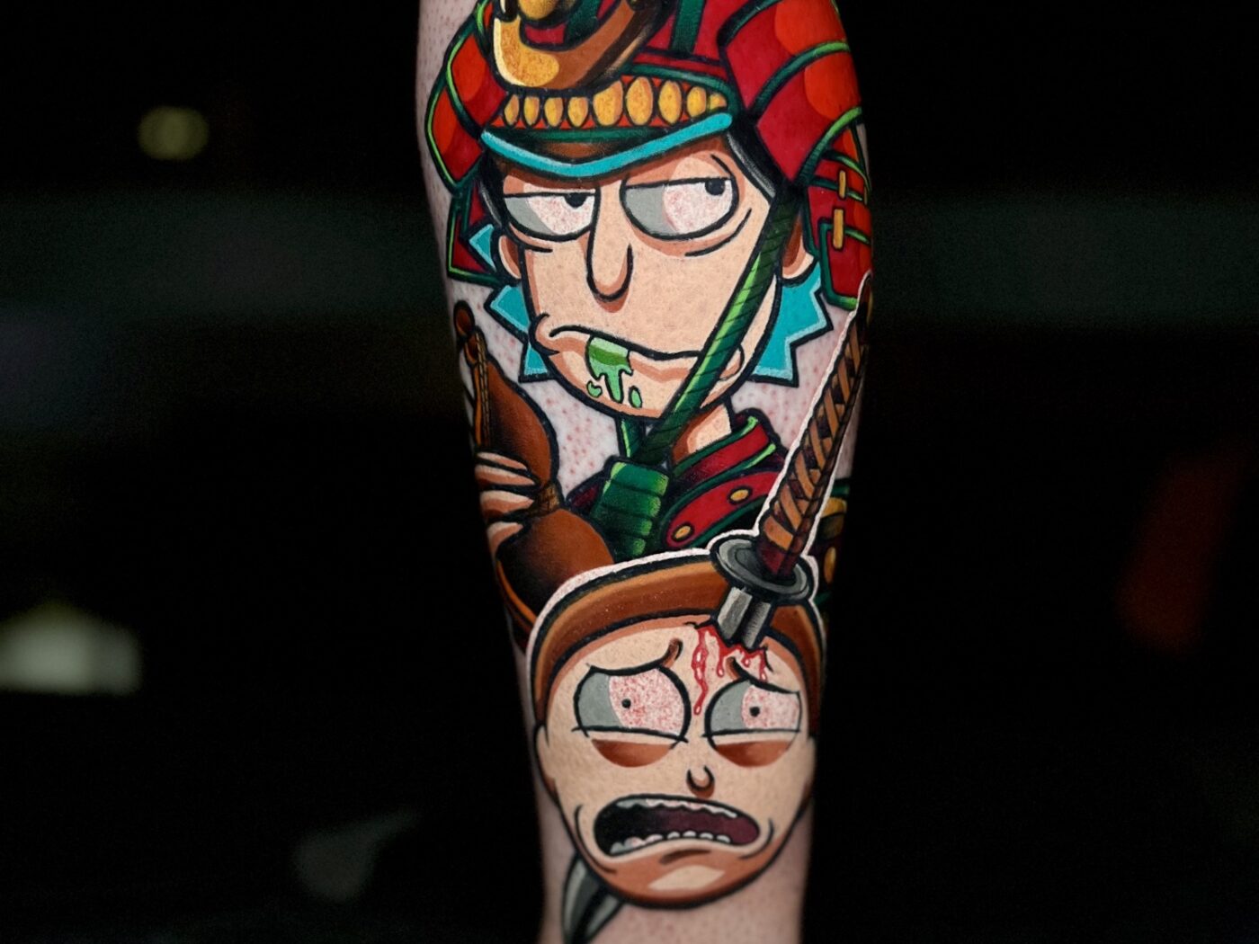 Cartoon tattoo by Hypnotic Art Tattoo Studio, Milton Keynes