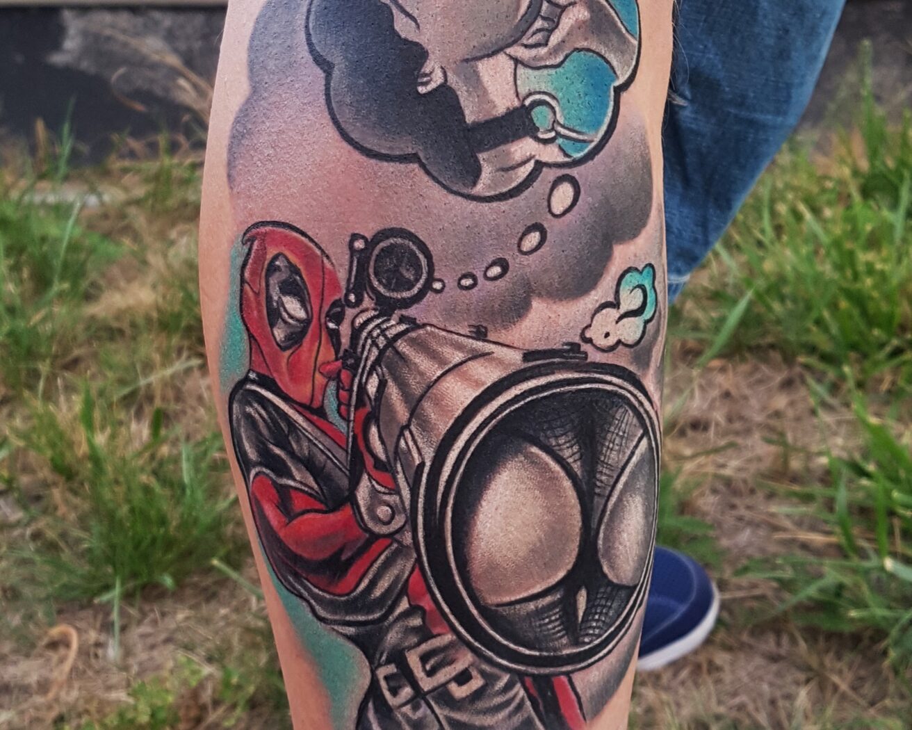 Cartoon tattoo by Hypnotic Art Tattoo Studio, Milton Keynes