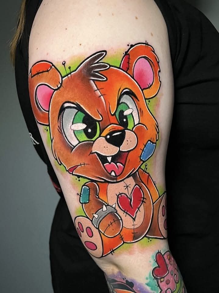 Cartoon tattoo by Hypnotic Art Tattoo Studio, Milton Keynes