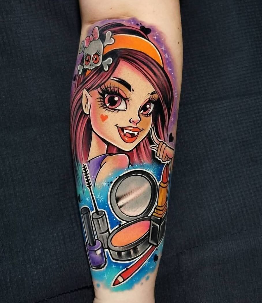 Cartoon tattoo by Hypnotic Art Tattoo Studio, Milton Keynes