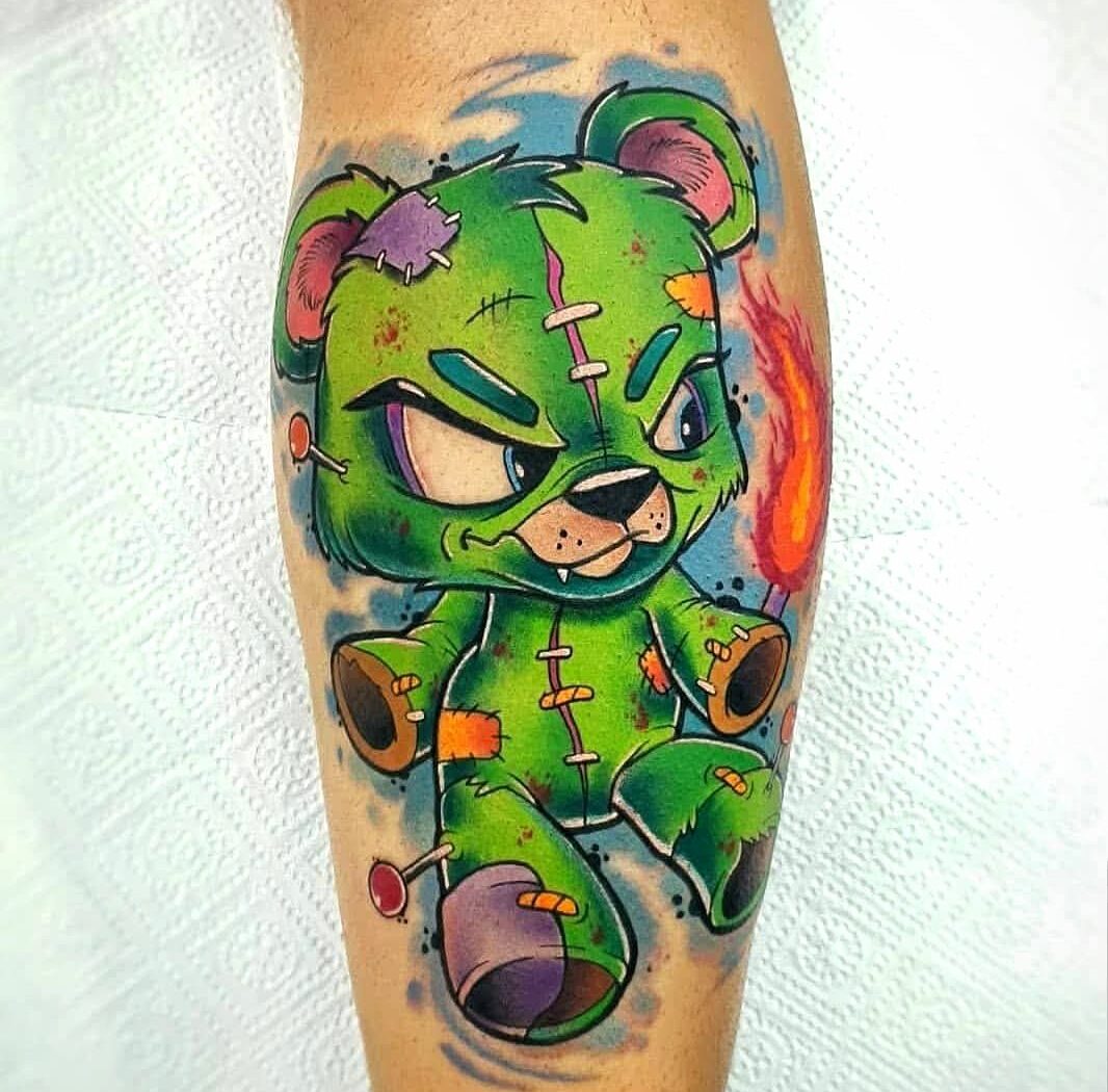Cartoon tattoo by Hypnotic Art Tattoo Studio, Milton Keynes