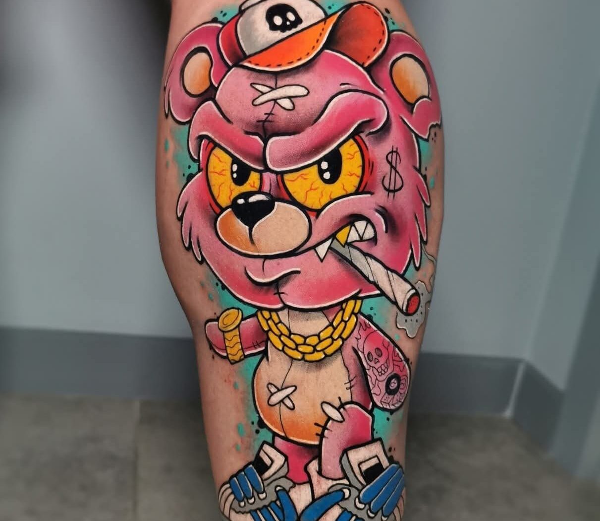 Cartoon tattoo by Hypnotic Art Tattoo Studio, Milton Keynes
