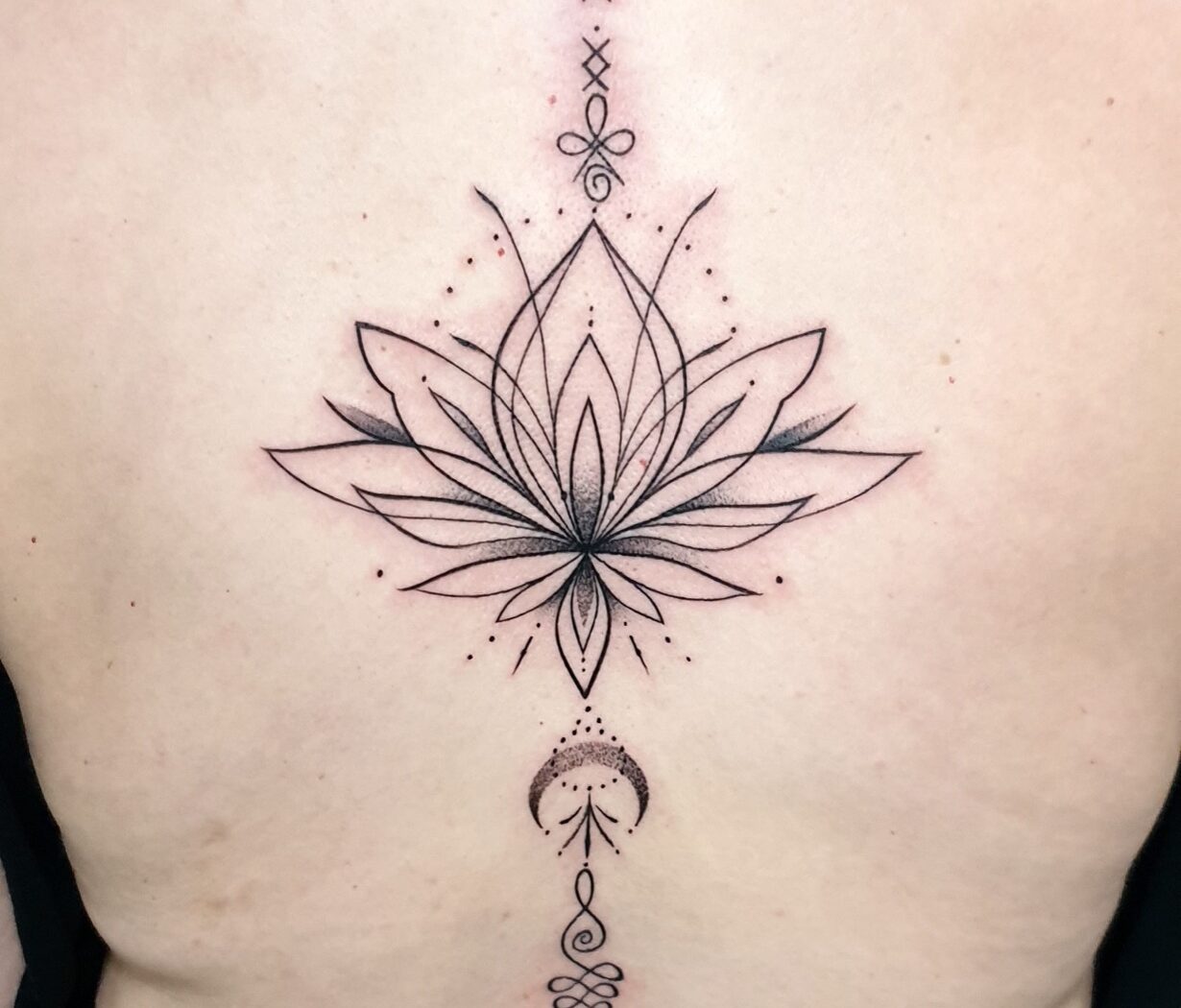 Fine Line & Mandala tattoo by Hypnotic Art Tattoo Studio, Milton Keynes