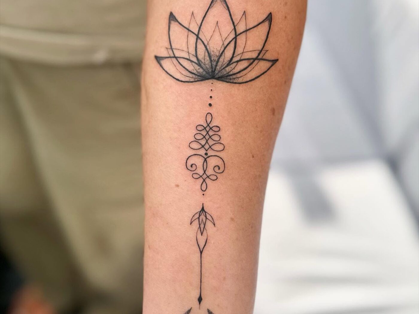 Fine Line & Mandala tattoo by Hypnotic Art Tattoo Studio, Milton Keynes