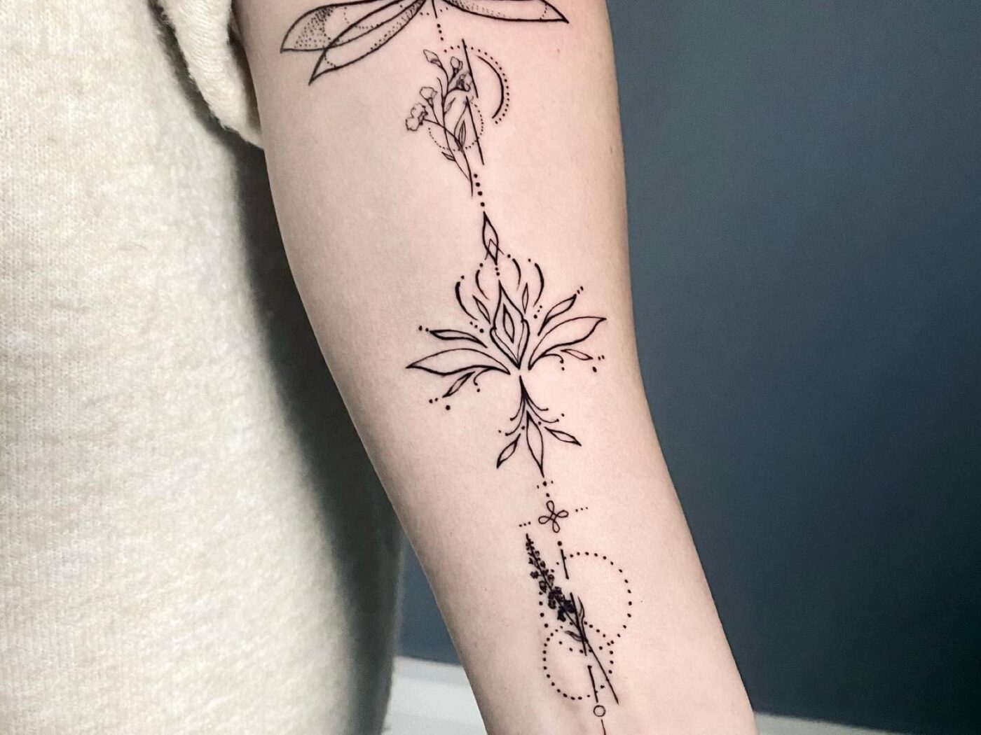 Fine Line & Mandala tattoo by Hypnotic Art Tattoo Studio, Milton Keynes