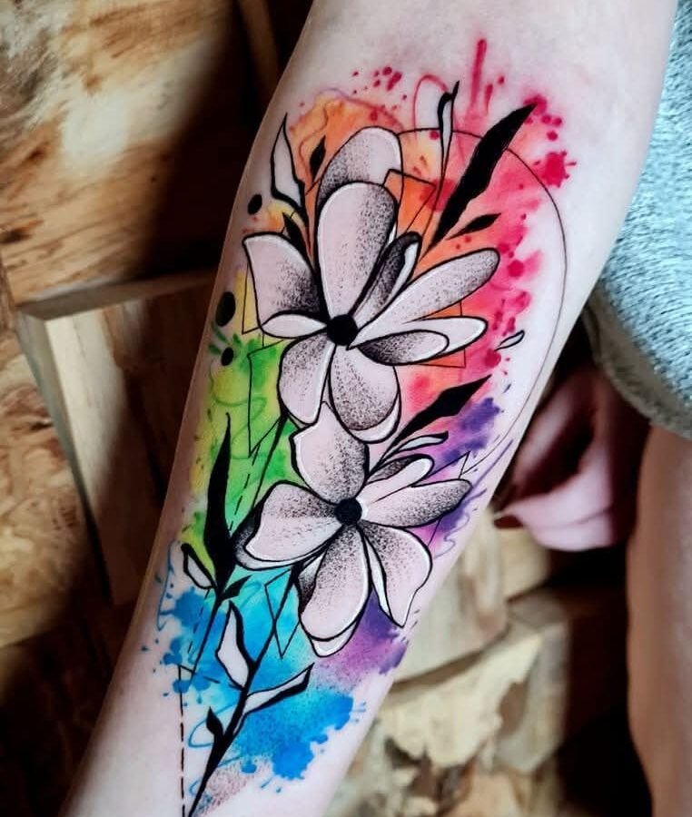 Floral tattoo by Hypnotic Art Tattoo Studio, Milton Keynes