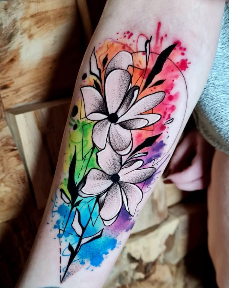 Floral tattoo by Hypnotic Art Tattoo Studio, Milton Keynes