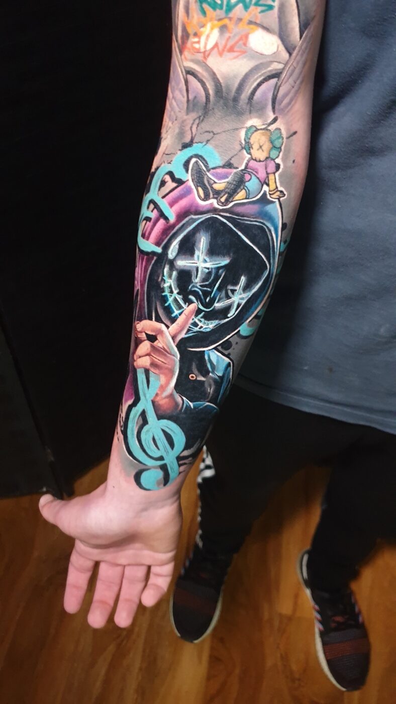 Graffiti & Avantgarde tattoo by Hypnotic Art Tattoo Studio, Milton Keynes