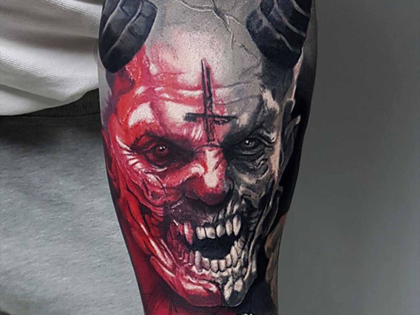Horror tattoo by Hypnotic Art Tattoo Studio, Milton Keynes