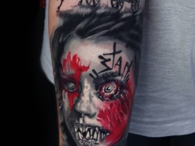 Horror tattoo #4 by Hypnotic Art Tattoo Studio, Milton Keynes