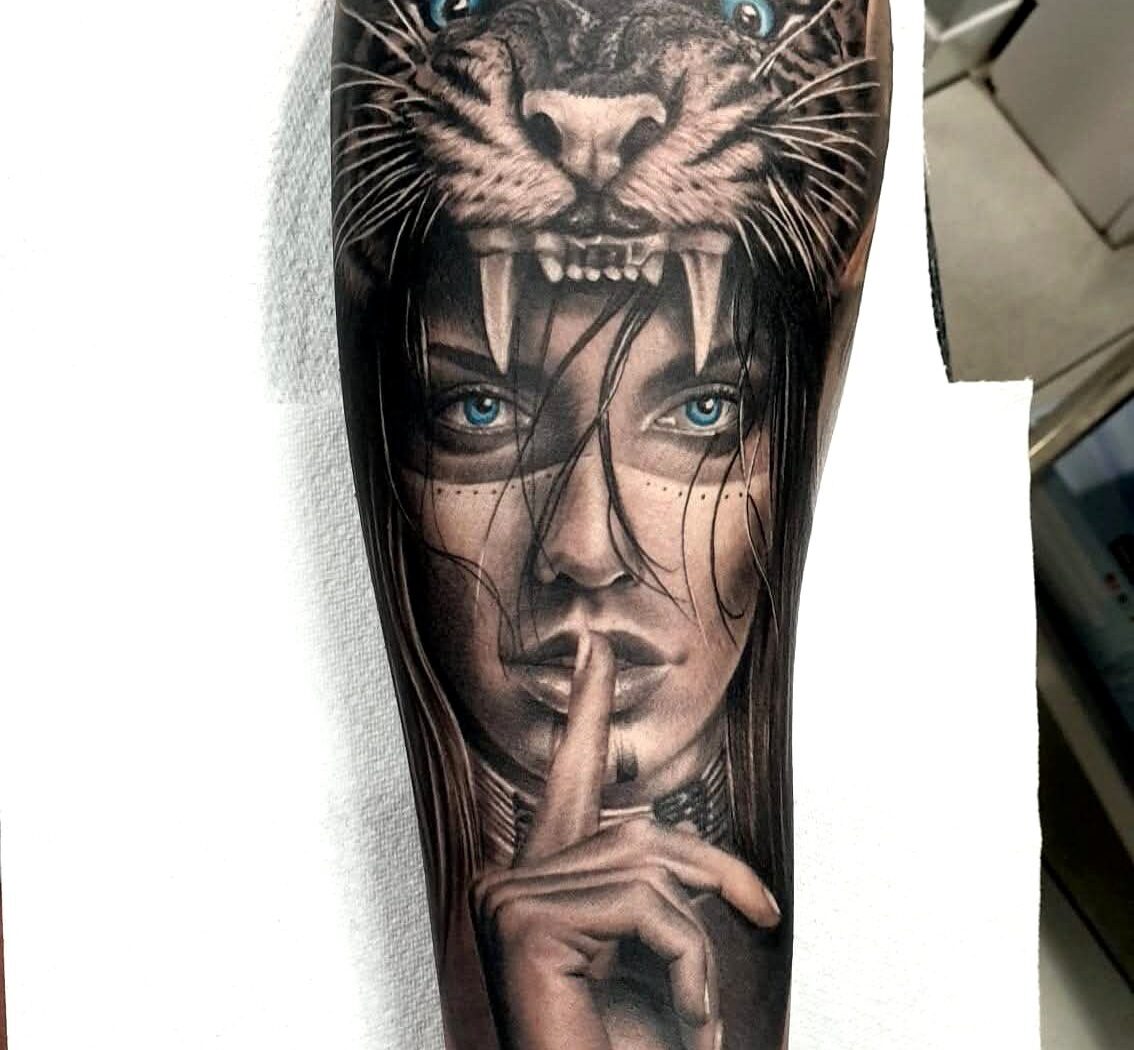 Portrait tattoo by Hypnotic Art Tattoo Studio, Milton Keynes
