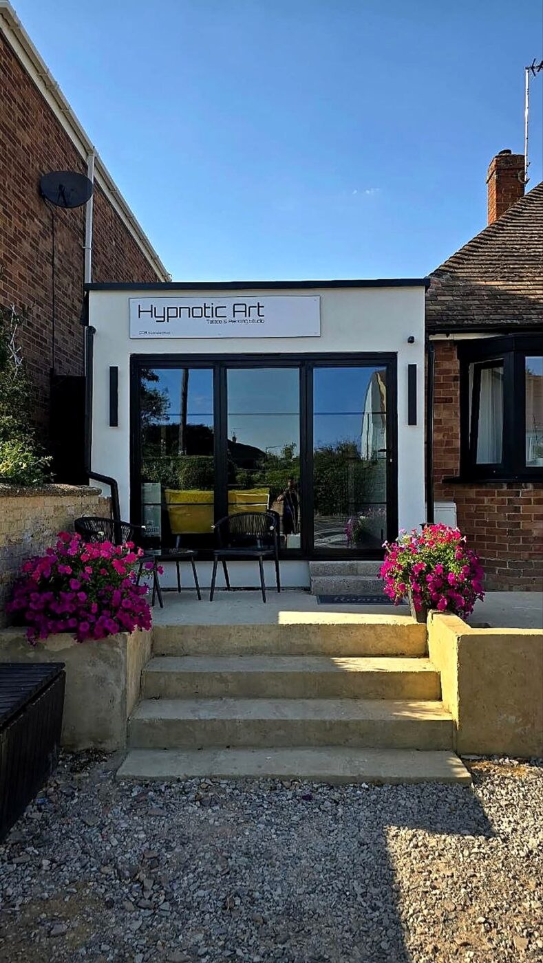 Hypnotic Art Tattoo Studio shopfront at 204 Buckingham Road, Bletchley, Milton Keynes