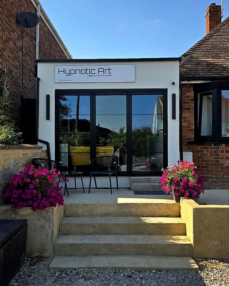 Hypnotic Art Tattoo Studio shopfront at 204 Buckingham Road, Bletchley, Milton Keynes