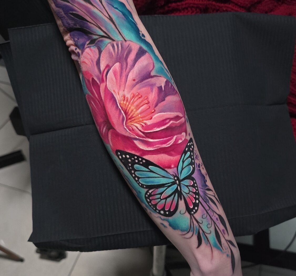 Watercolour tattoo by Hypnotic Art Tattoo Studio, Milton Keynes