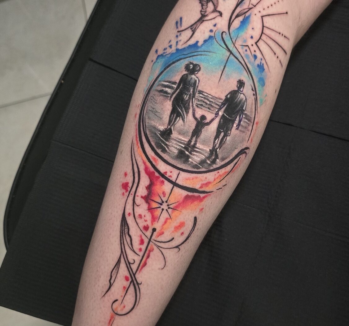 Watercolour tattoo by Hypnotic Art Tattoo Studio, Milton Keynes
